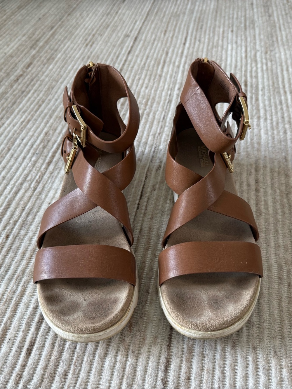 Michael Kors Leather Gladiator Sandals